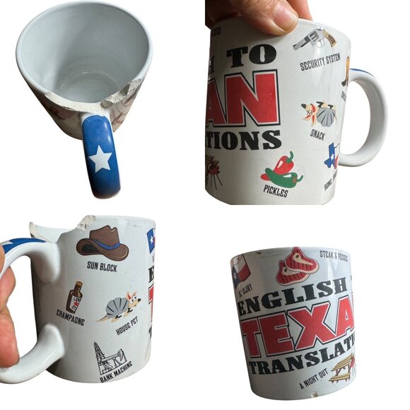 Broken China Texas Flag Ring Handcrafted With Silver Alloy Metalwork Boho Style - Picture 3 of 14